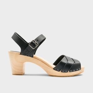 Sandgrens Rio Grande High-rise clog sandal Black Leather Size EU 40